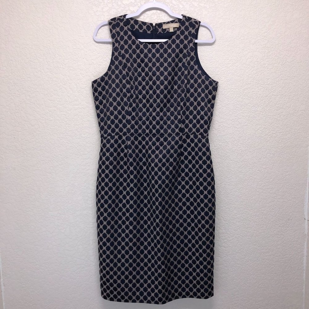 Banana Republic Women Textured Navy Sheath Dress Size 12